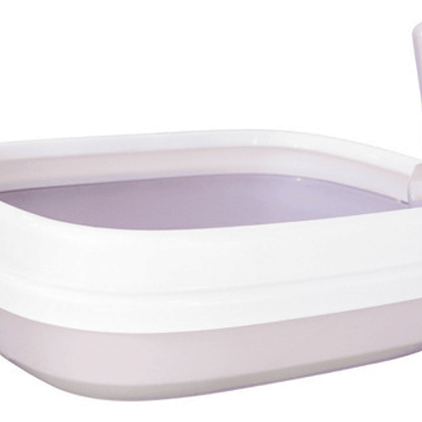 Arenero Para Gatos Con Pala Recogedora Mediana 47x40x14 Cm Color Violeta 1