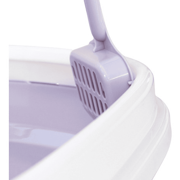Arenero Para Gatos Con Pala Recogedora Mediana 47x40x14 Cm Color Violeta 5