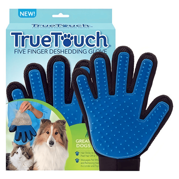Guante Cepillo Saca Quita Pelos Para Perros Gatos Mascotas ® Color Azul