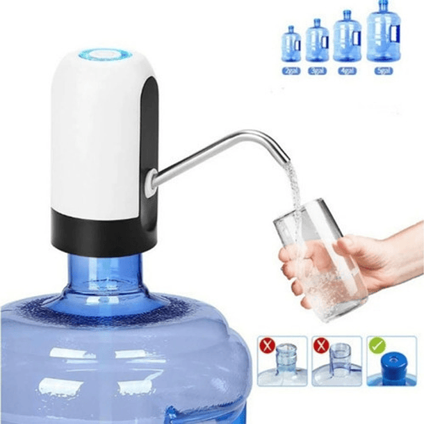 Dispensador Electrico De Agua Recargable Para Botellones Color Blanco 4