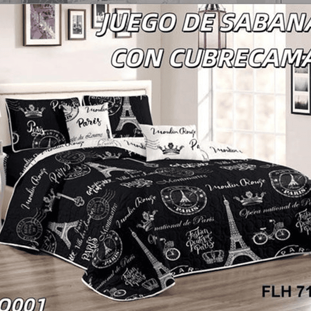 Cobertor Quilt De Verano + Juego De Sabanas 2 Plazas 2