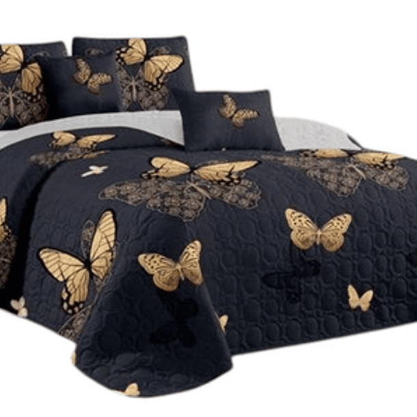 Cobertor Quilt De Verano + Juego De Sabanas 2 Plazas 5