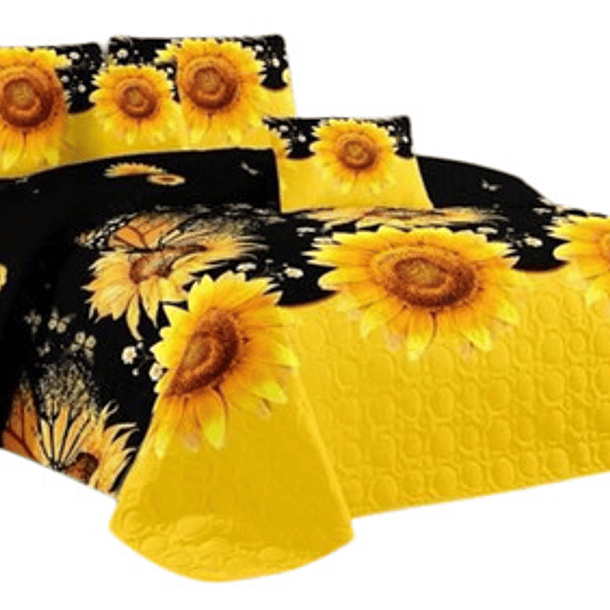 Cobertor Quilt De Verano + Juego De Sabanas 2 Plazas 9