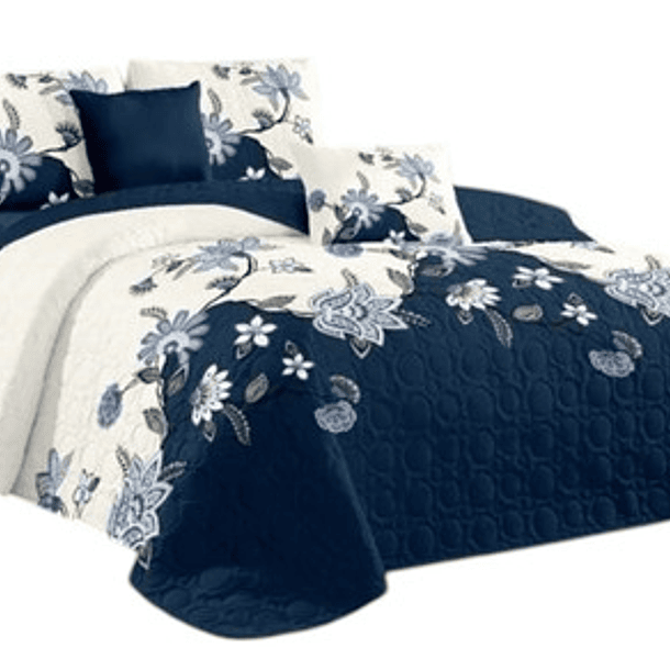 Cobertor Quilt De Verano + Juego De Sabanas 2 Plazas 12