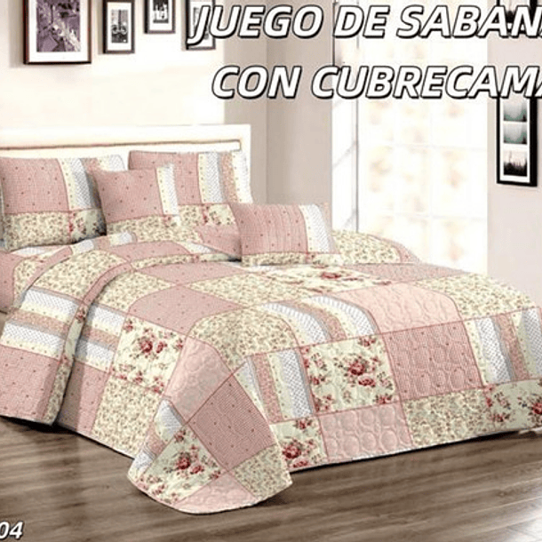 Cobertor Quilt De Verano + Juego De Sabanas 2 Plazas 15