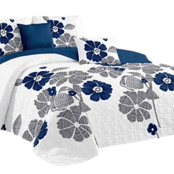 Cobertor Quilt De Verano + Juego De Sabanas 2 Plazas 18