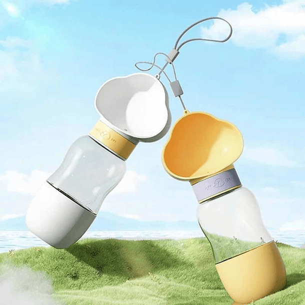 Bebedero Termo Portátil Contenedor Alimentos Perros Gatos Color Amarillo No 3