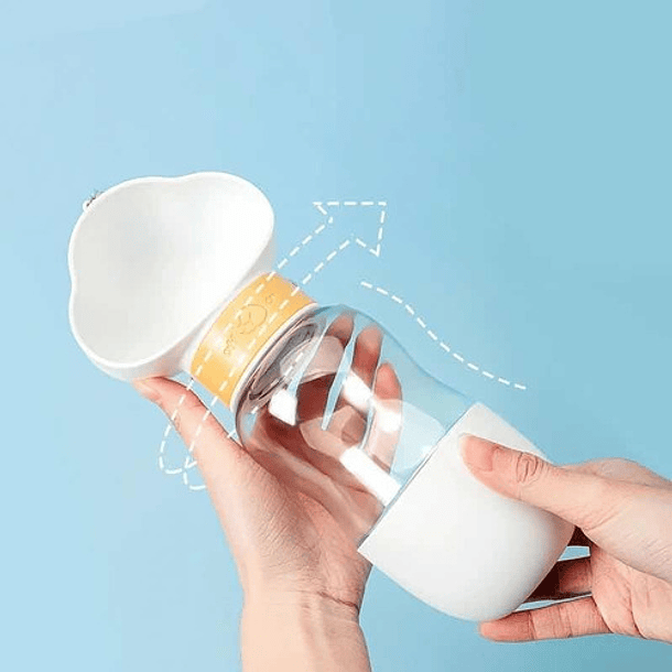 Bebedero Termo Portátil Contenedor Alimentos Perros Gatos Color Amarillo No 5