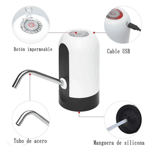 Bomba Eléctrica Usb Recargable Haiz Para Galón De Agua De 20 Litros 9