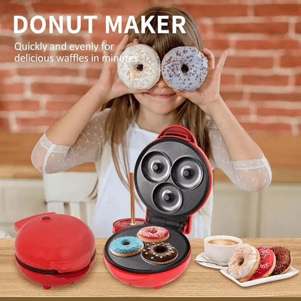 Máquina Para 3 Mini Donas Postres Donuts Antiadherente 3