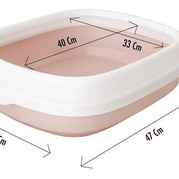 Arenero Para Gatos Con Pala Recogedora Mediana 47x40x14 Cm Color Rosa 2