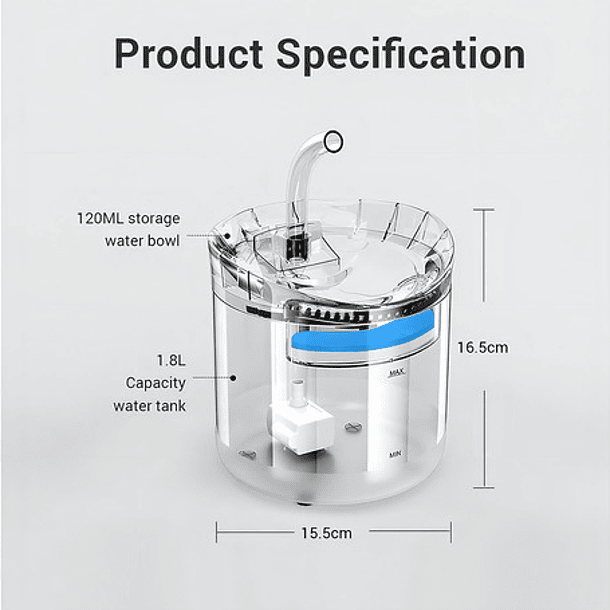 Tlpb Fuente Para Gato Bebedero Para Mascotas Color Trasparente 5