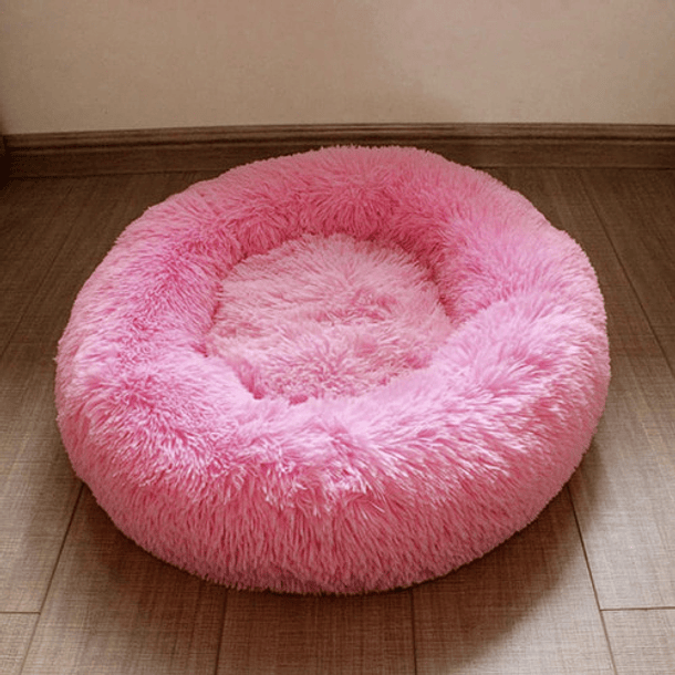 Cama De Felpa Suave Antiestrés Para Perros Y Gatos 50cm Rosa Color Rosado 6