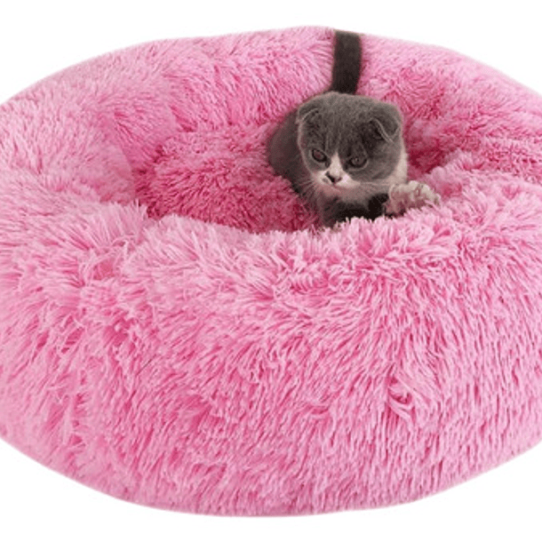 Cama De Felpa Suave Antiestrés Para Perros Y Gatos 50cm Rosa Color Rosado 7