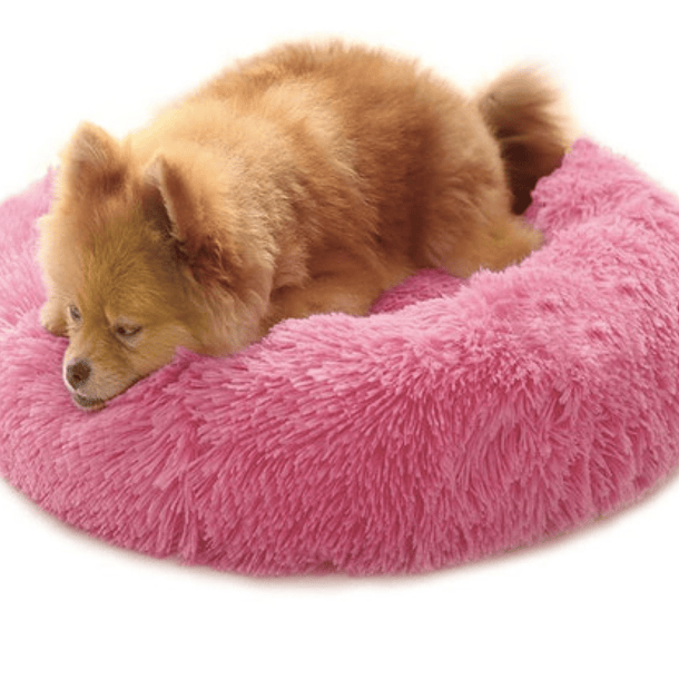 Cama De Felpa Suave Antiestrés Para Perros Y Gatos 50cm Rosa Color Rosado 8