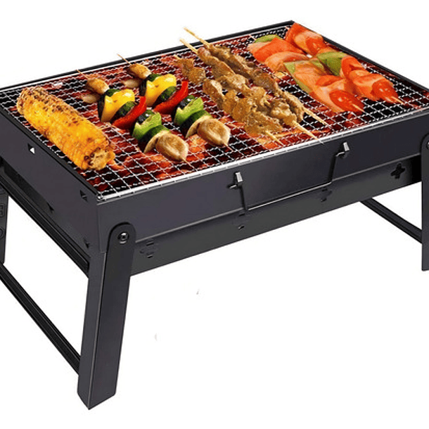 Mini Parrillera Portátil Plegable De Carbón Parrillera Asado Color Negro 1
