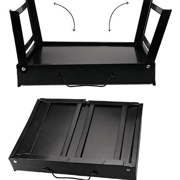 Mini Parrillera Portátil Plegable De Carbón Parrillera Asado Color Negro 2