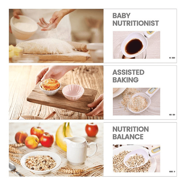 Cuchara Pasteleriacl Medidor Gramera Pesa Digital Cocina Pesa Alimentos Gramera Cocina Electronica Capacidad Máxima 500g Color Blanco  3