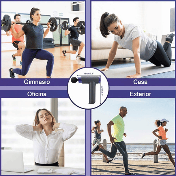 Pistola De Masaje Muscular Percusión Masaje 22 Velocidades 6