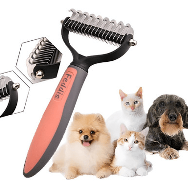 Cepillo Removedor De Pelo Mascota Quita Pelos Perro Peine Color Rosado 8