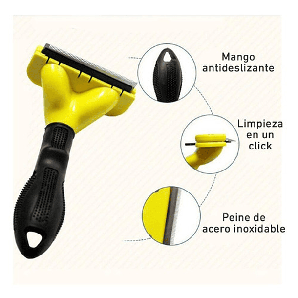 Cepillo Peine Perro Pelo Corto M Deslanador Premium Funamei Color 2