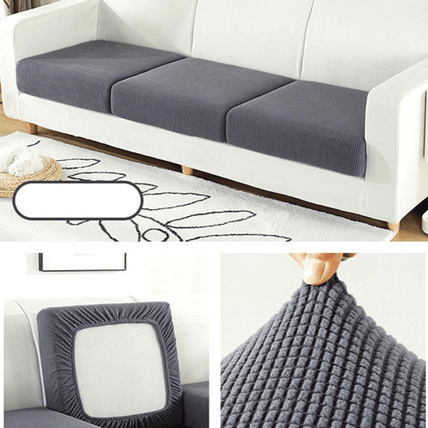 Pack De 3 Fundas De Asiento Para Cojines De Sofa  Cuadrille 33
