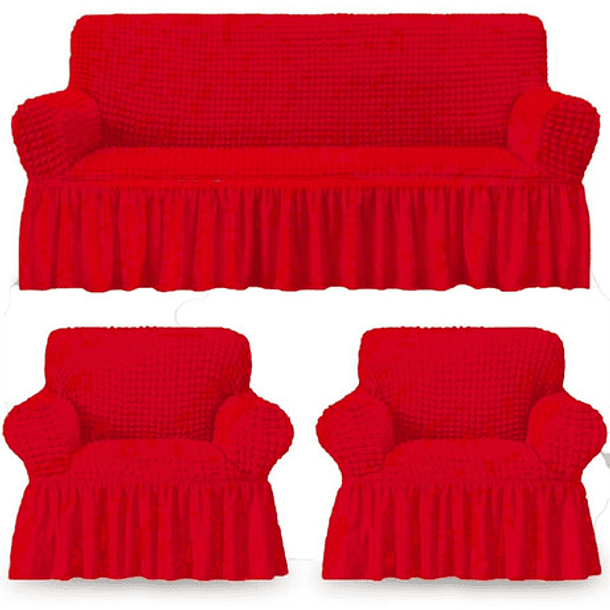 Cubre Sofá Sillón 100% Turco 3+1+1 ! Color Rojo Italiano Turco 3-1-1 1