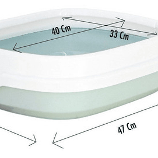 Arenero Para Gatos Con Pala Recogedora Mediana 47x40x14 Cm Color Azul 2