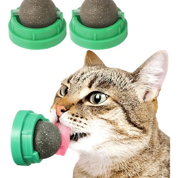 X3 Catnip Hierba Gatera Catnip Gato Bola Adhesiva Juguete Color Verde Bola De Catnip Merienda Para Gatos Hierba Gatera Lickin 1