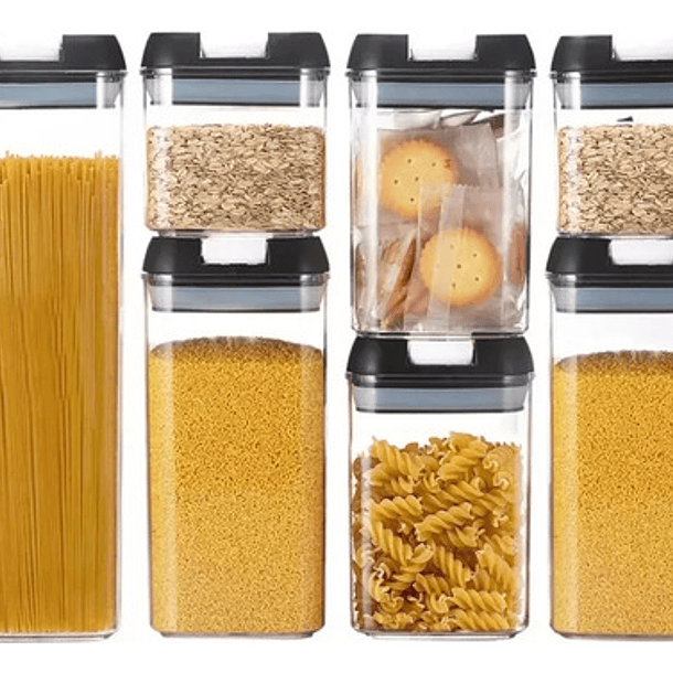 Set 7 Contenedores Hermeticos Alimentos Cocina Despensa 2