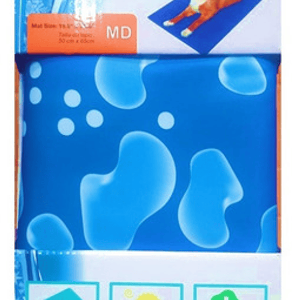 Manta Gel Frío Fría Para Mascotas M:40x50 Cm Perro Gato Color Burbuja Azul 1