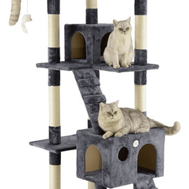 Torre Rascador Casa Torre Animales Para Gatos Grande Color Gris 1