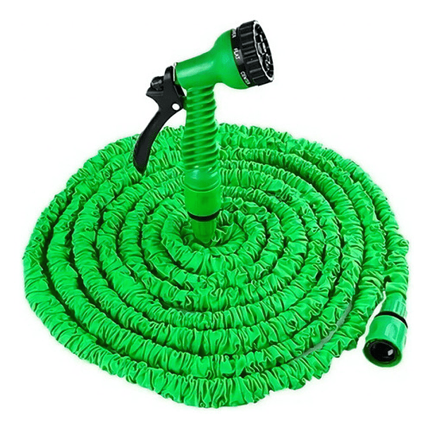 Manguera Expandible Retráctil 15 M Con Aspersor Para Jardin Color Verde 12