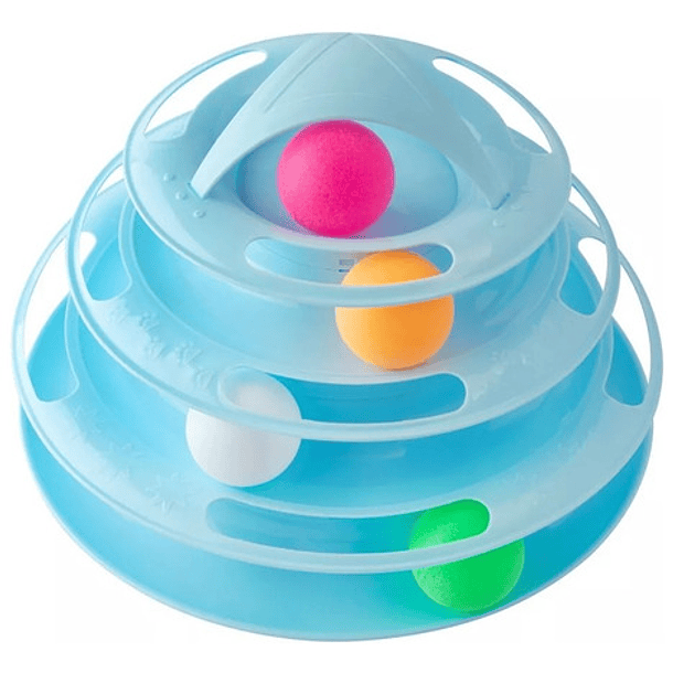 Juguete Interactivo Para Gatos, Torre De Lunares, 4 Niveles, Color Azul 1