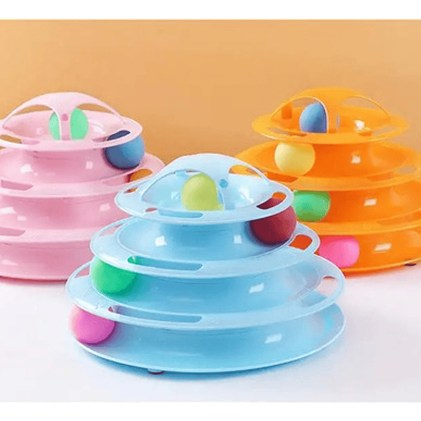 Juguete Interactivo Para Gatos, Torre De Lunares, 4 Niveles, Color Azul 2