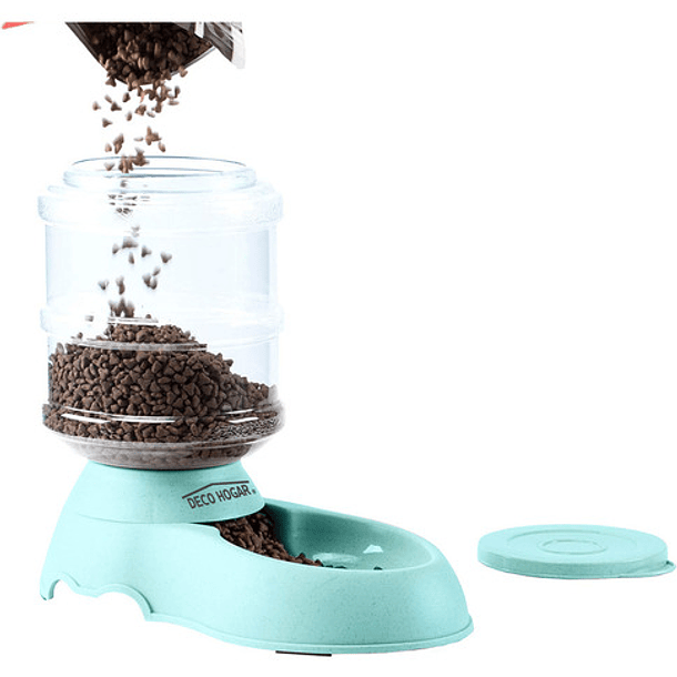 Comedero Automático Perro Gato Dispensador De Croqueta 3.8 L Color Azul 1