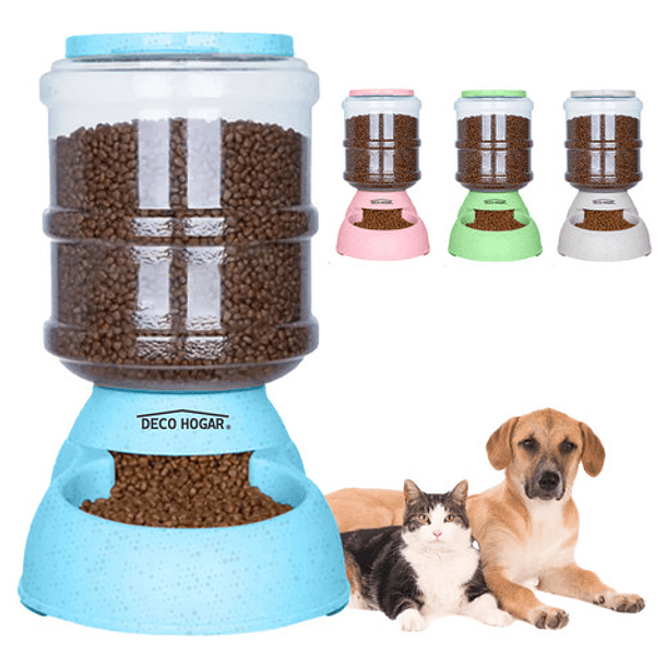 Comedero Automático Perro Gato Dispensador De Croqueta 3.8 L Color Azul 2