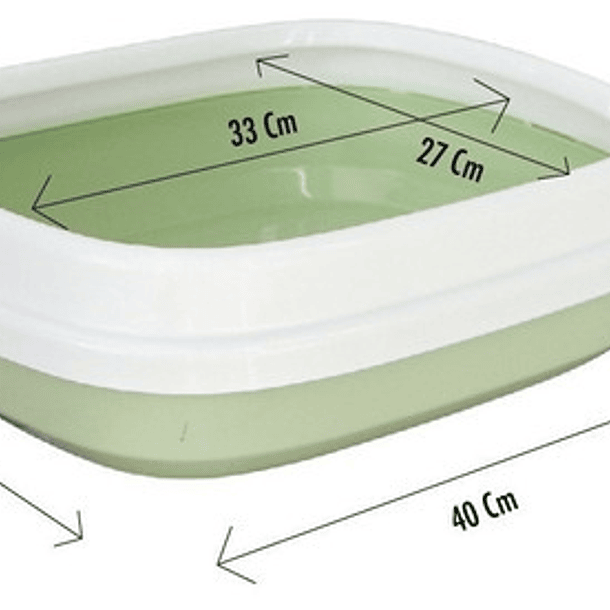 Arenero Para Gatos Con Pala Recogedora Pequeña 40x33x12 Cm Verde 3