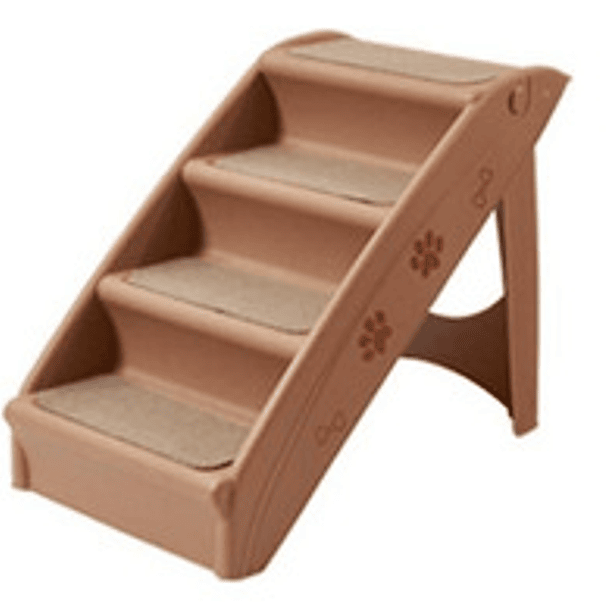 Escalera Plegable Para Mascotas Perros Y Gatos De 4 Niveles Color Chocolate 4