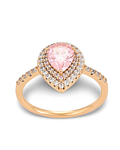 Anillo gota piedra rosa