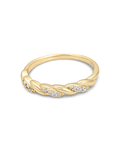 Anillo Trenza con diamantes bañado en oro