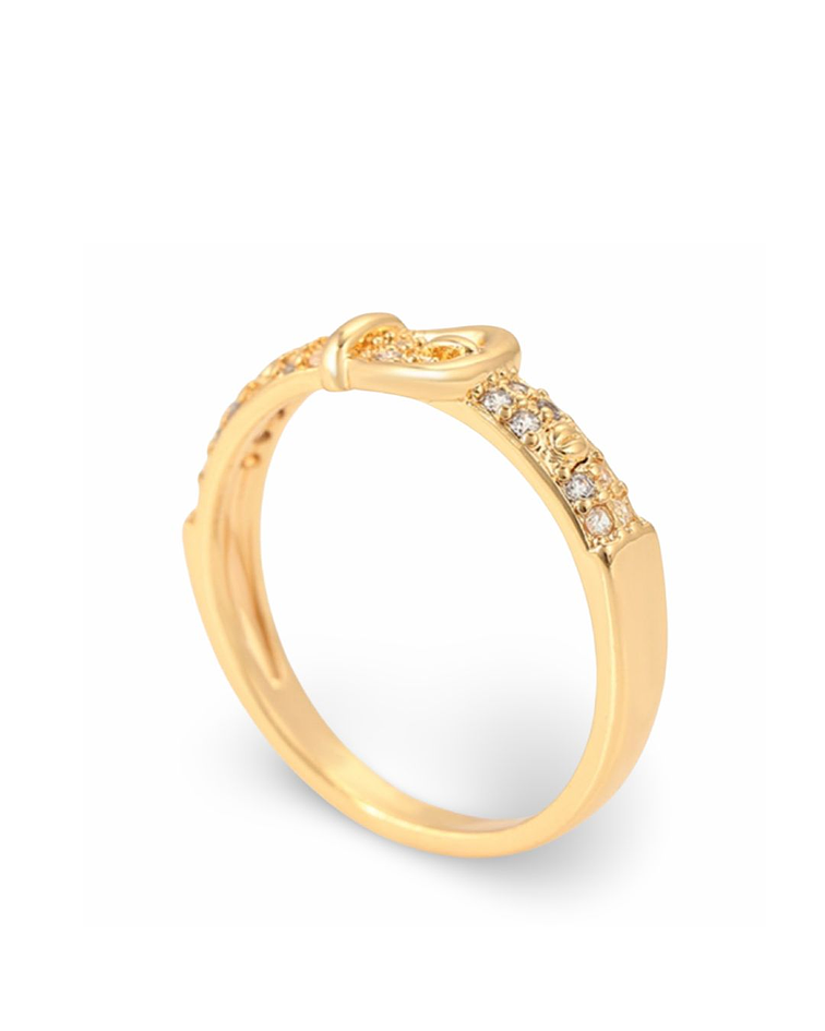 Anillo cinturon diamantes bañado en oro