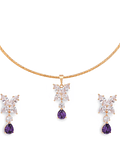 Conjunto Génesis morado bañado en oro