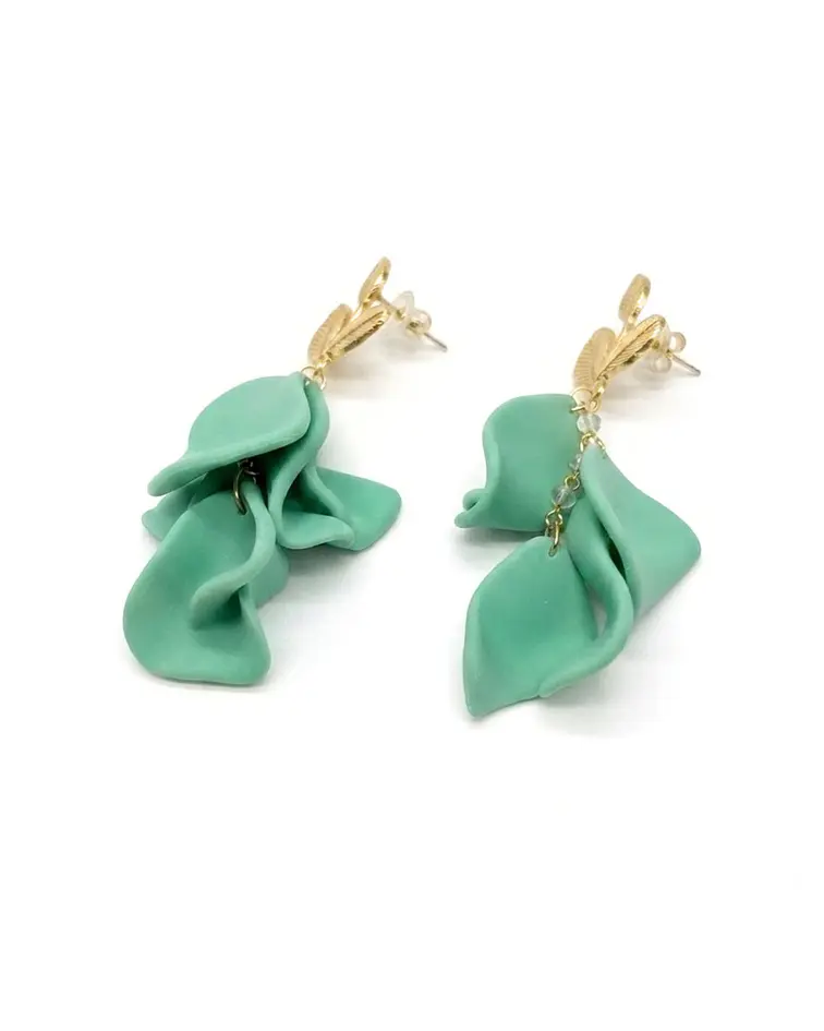 Aros pétalos verde