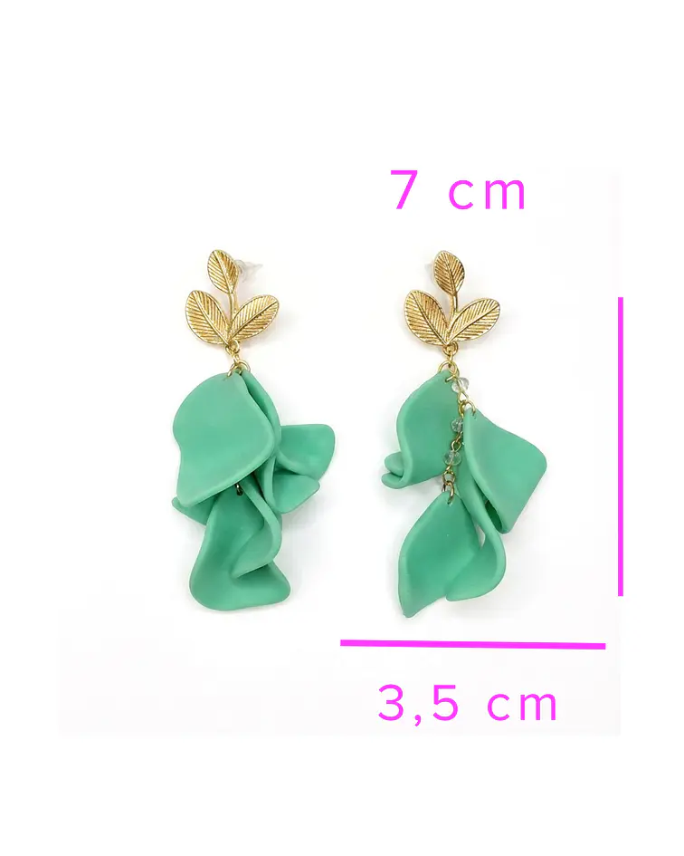Aros pétalos verde
