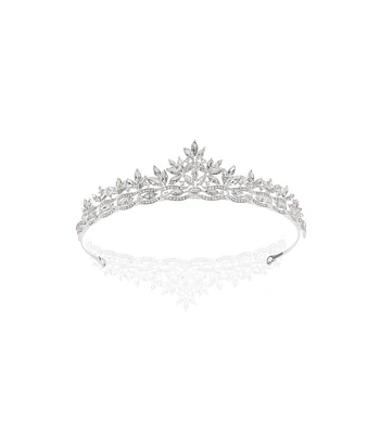 Corona Novia Aurora de cristal plateado y dorado