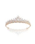 Corona Novia Aurora de cristal plateado y dorado