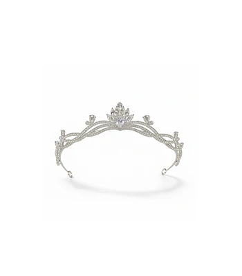 Corona de Novia de cristal de Luz Plateado