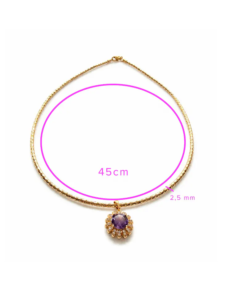 Conjunto Isabella morado bañado en oro