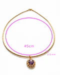 Conjunto Isabella morado bañado en oro